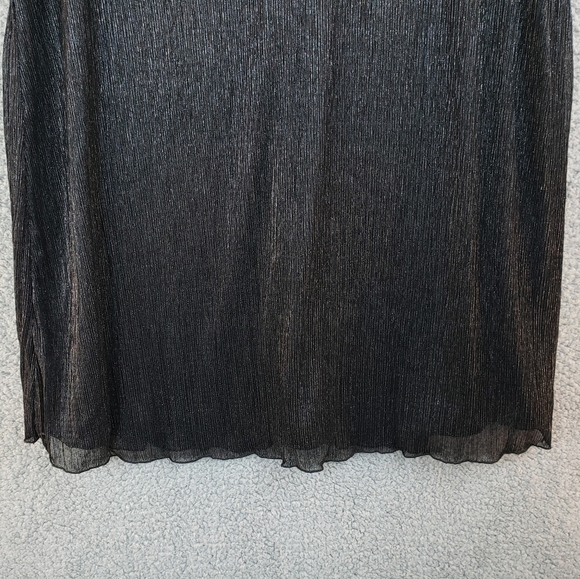 Marina Black A-Line Chiffon Sparkle Evening Cocktail Wedding Dress Sz 14 - Picture 4 of 11